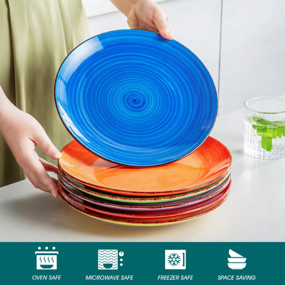 6/12 Piece Handpainted 10.4 inch Dinner Plate Set