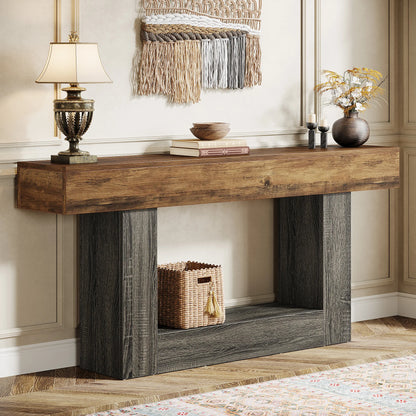63" Console Table, Farmhouse Entryway Table