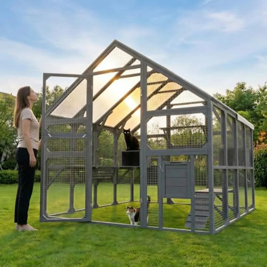 Large Walk-in Catio Outdoor Cat Enclosure 96"×74"×74"