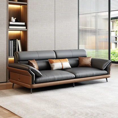 Sofa Leather Coffee Table Combination Set
