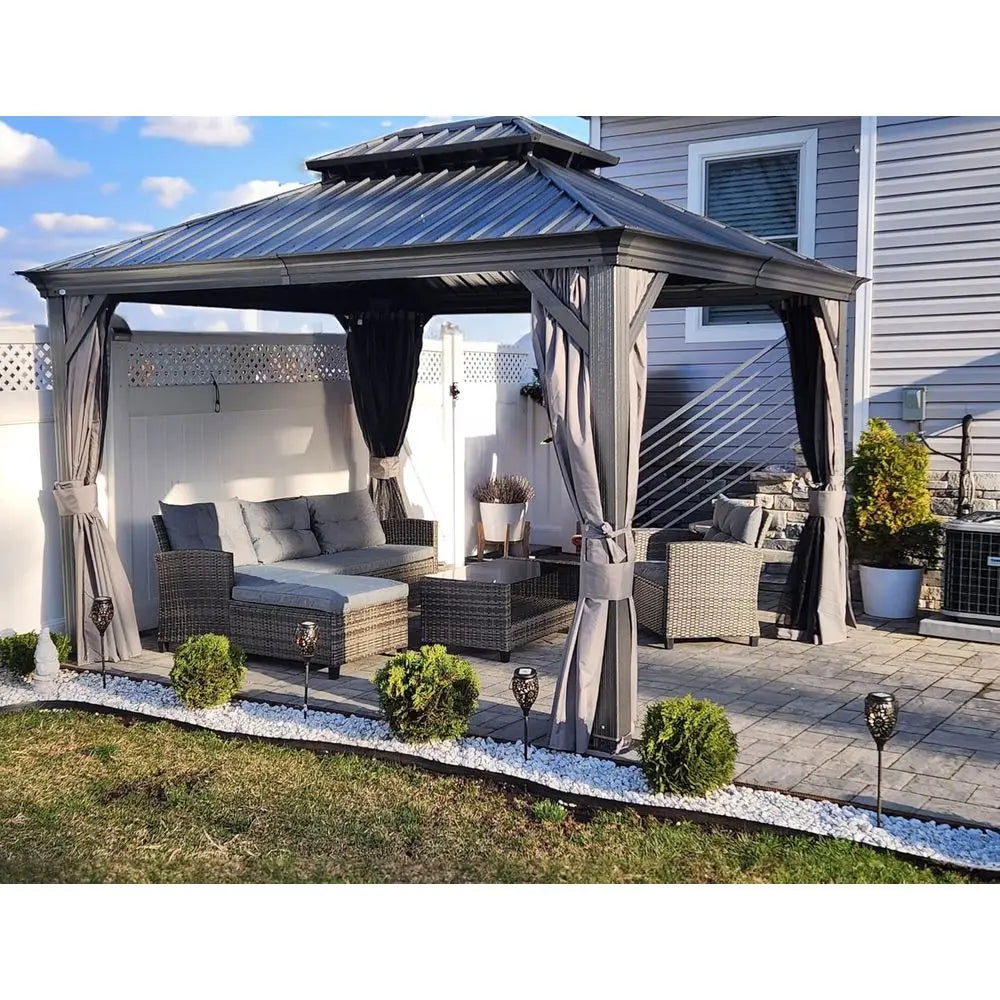 10' x 12' Steel Double Roof Outdoor Pavilion