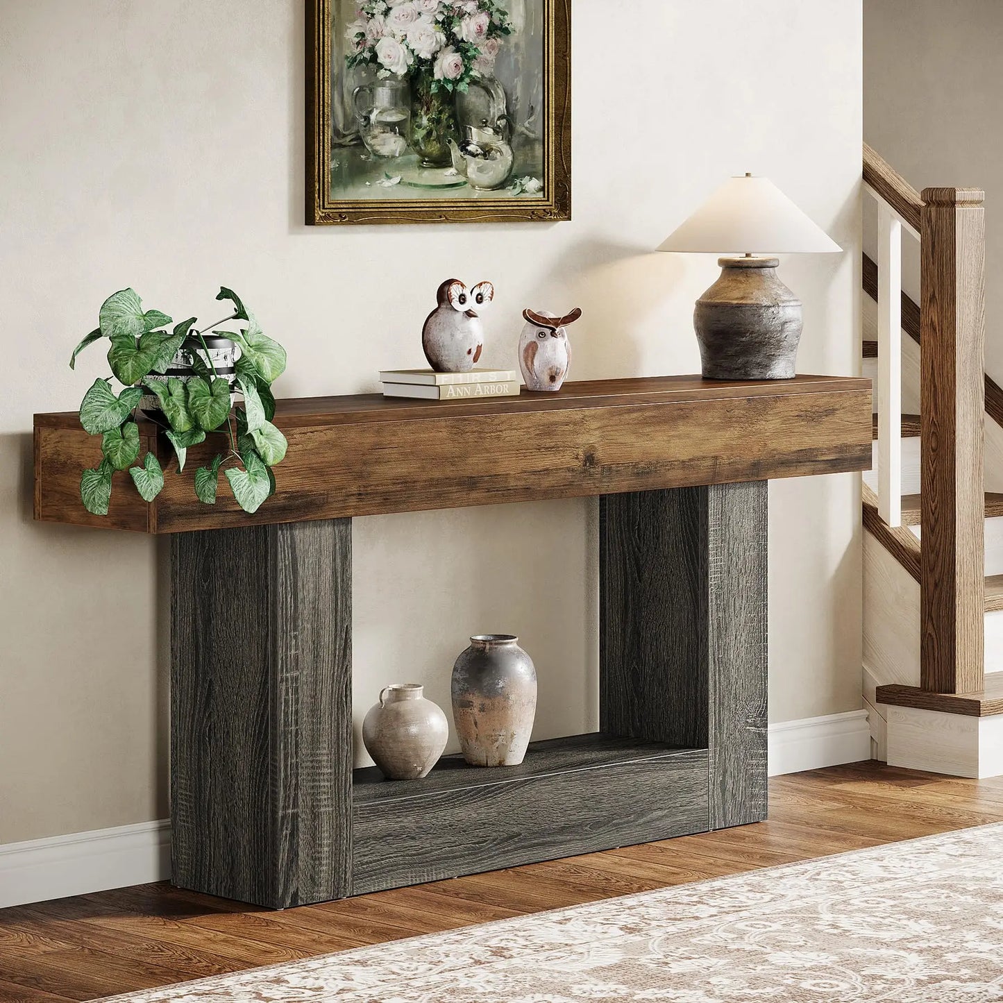 63" Console Table, Farmhouse Entryway Table