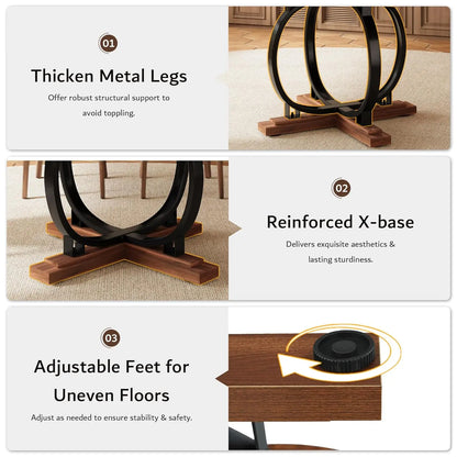 59'' Extendable Round Dining Table