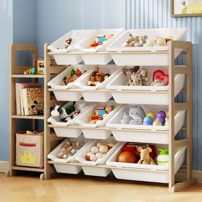 Kids Toy Storage Organizer with Bookshelf