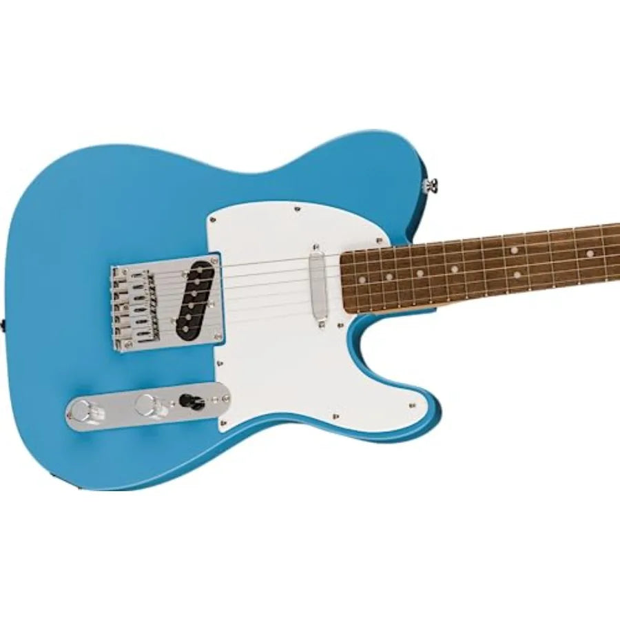 Squire Sonic Telecaster Electric Guitar for beginners, California Blue finish with laurel fingerboard, lightweight and easy-to-