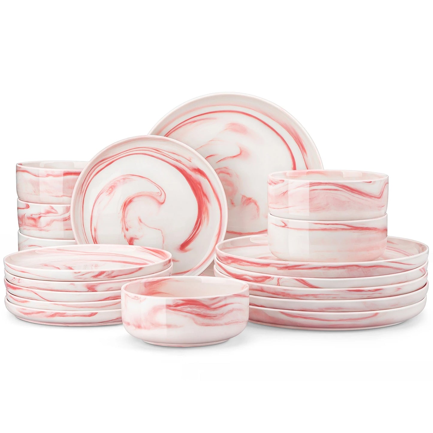 MALACASA 18/36-Piece Ceramic Set with 6/12 Pcs