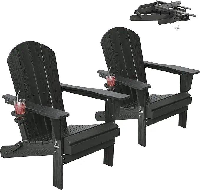 Outdoor Folding Adirondack Chair Set of 2