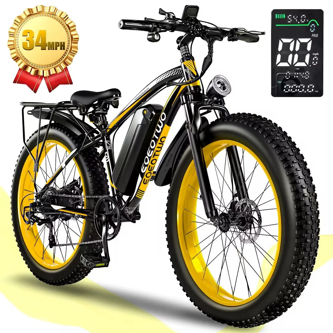 EOEOTWO 1500W Electric Bike 48V  Fat Tire Ebike 34MPH