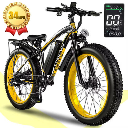 EOEOTWO 1500W Electric Bike 48V  Fat Tire Ebike 34MPH