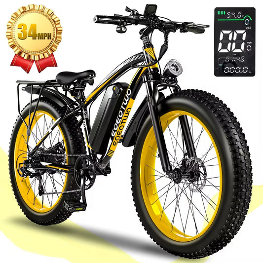 EOEOTWO 1500W Electric Bike 48V  Fat Tire Ebike 34MPH