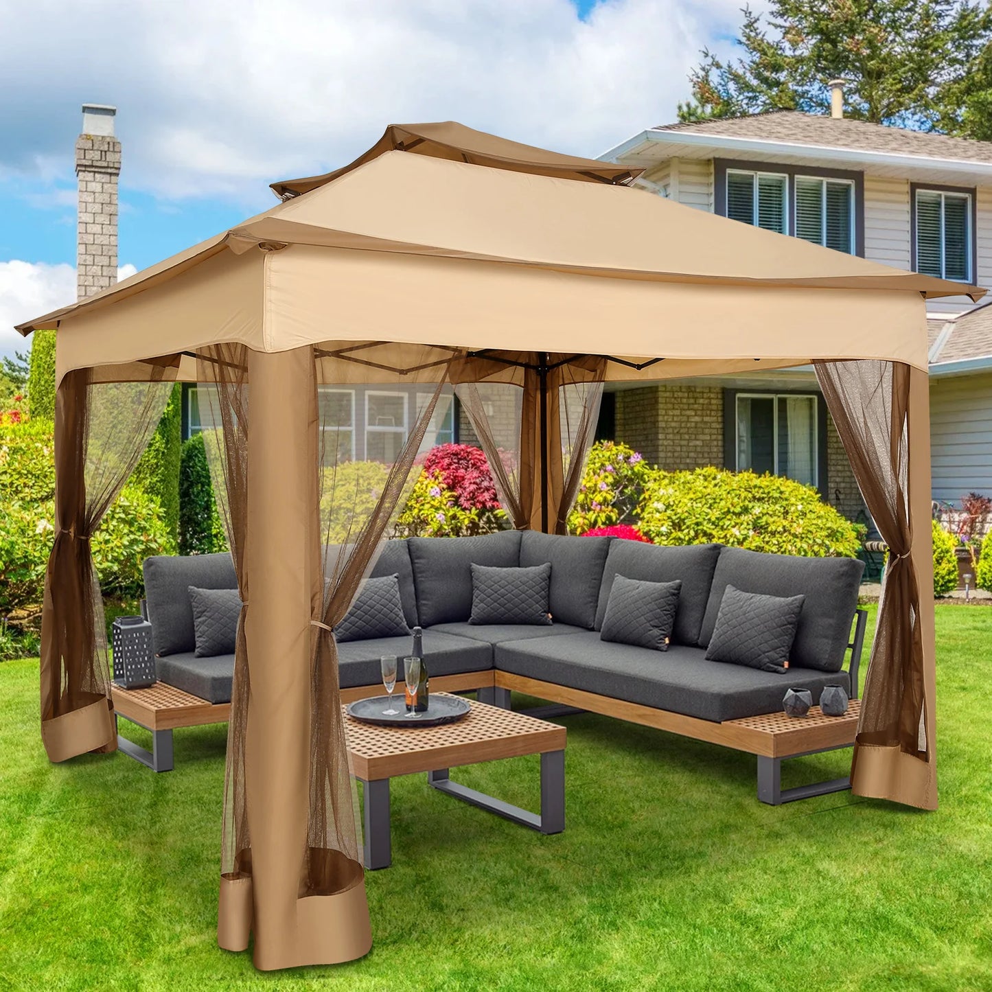 11x11 Pop Up Gazebo One-Push Canopy Tent