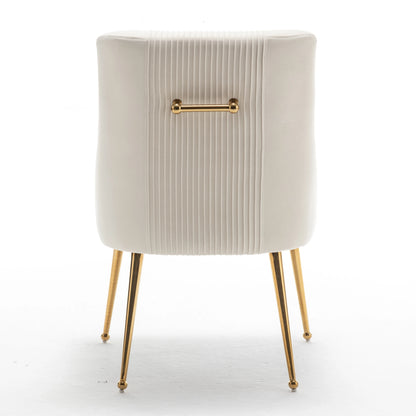 Modern Pleated Velvet Dining Chair Set Of 2