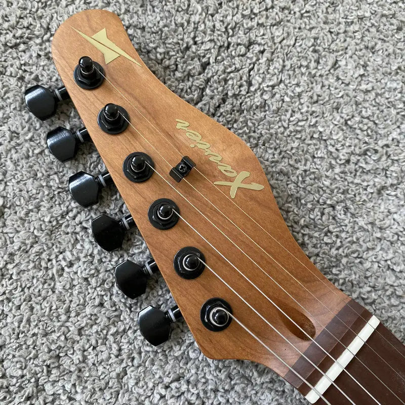 Genuine Xavier Guitar SSH Pickup 2 Pivots Bridge Roasted Maple 22 Fret Solid Africa Mahogany Body New Authorised Produced