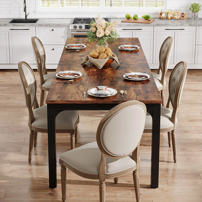 Rustic Wood Dining Table for 6-8 People