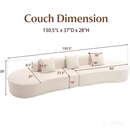 130” Boneless Sectional Couches