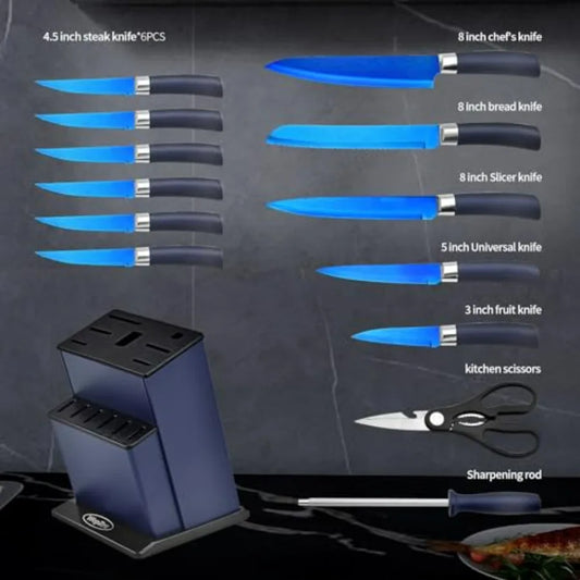 Kitchen Knife Set Non-Stick Aluminum Alloy Block