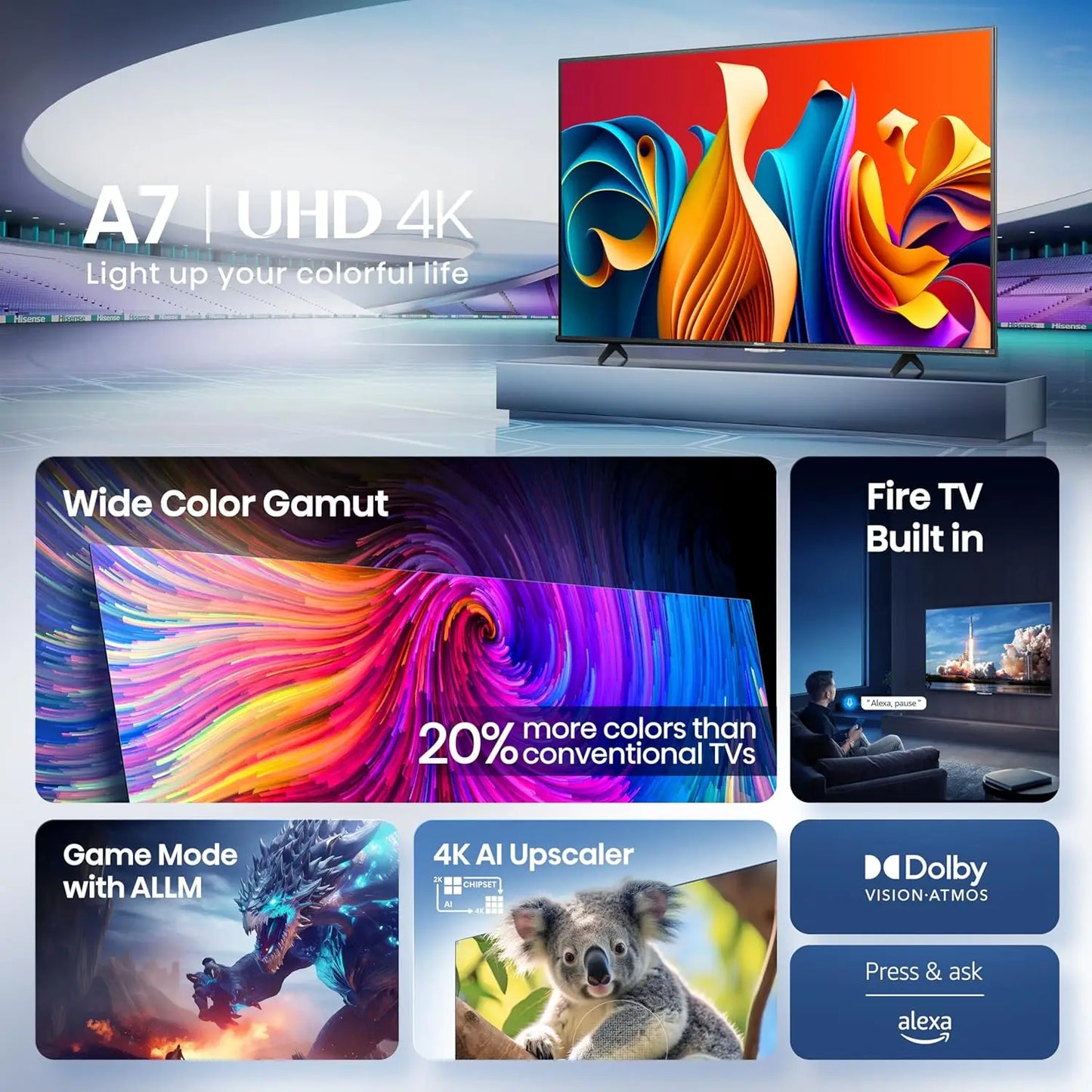 50" 4K UHD Smart TV with Alexa Voice Remote
