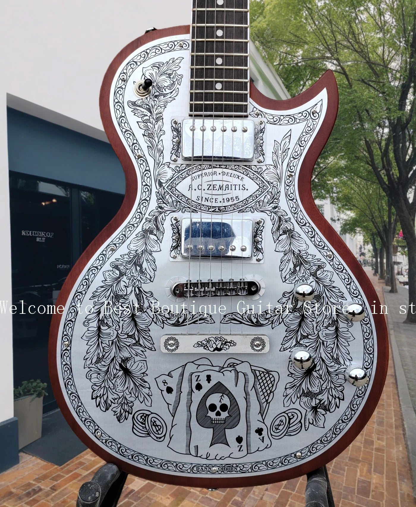 Metal front electric guitar, 22 Trauts, Deluxe, Zemaitis Casimere, professional guitar N.O425368