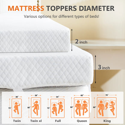 2 Inch With Cloth Cover Memory Foam Topper