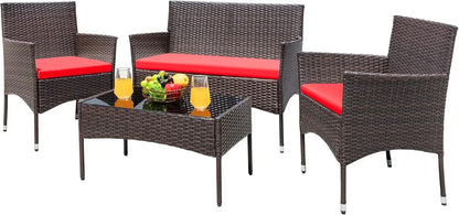 4 Piece Wicker Outdoor Set