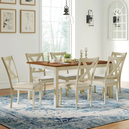 7-Piece Farmhouse Dining Table Set