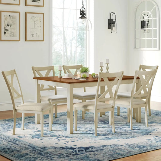 7-Piece Farmhouse Dining Table Set