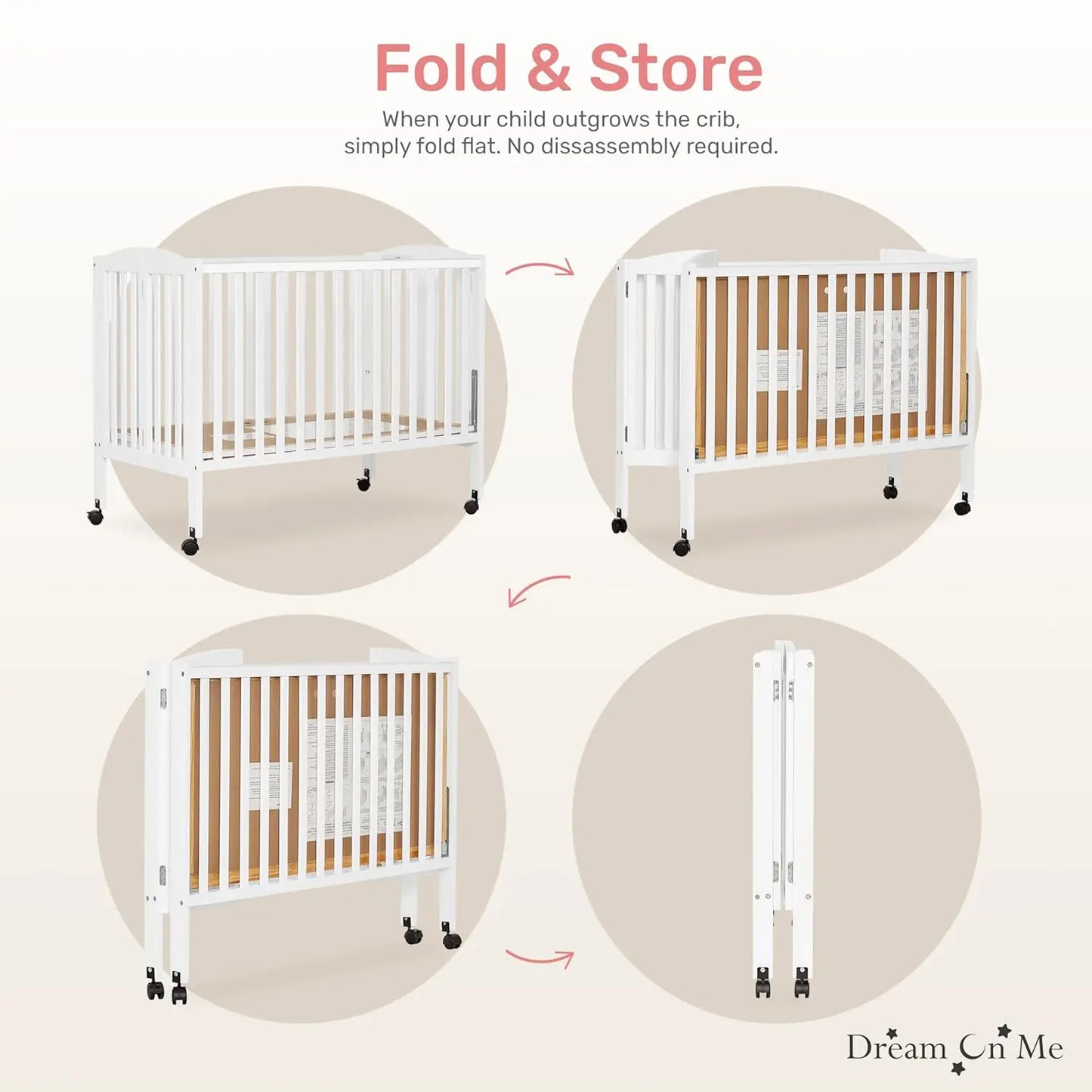 Full-Size Folding Baby Crib
