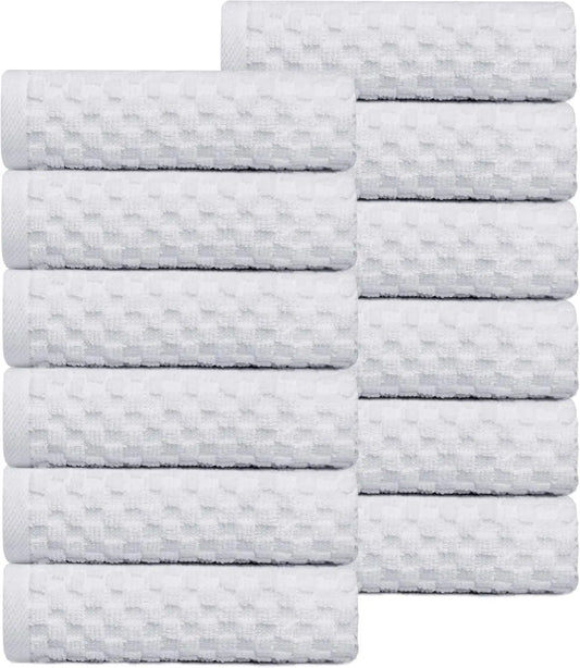 12 Luxury Cotton Waffle Wash Cloths