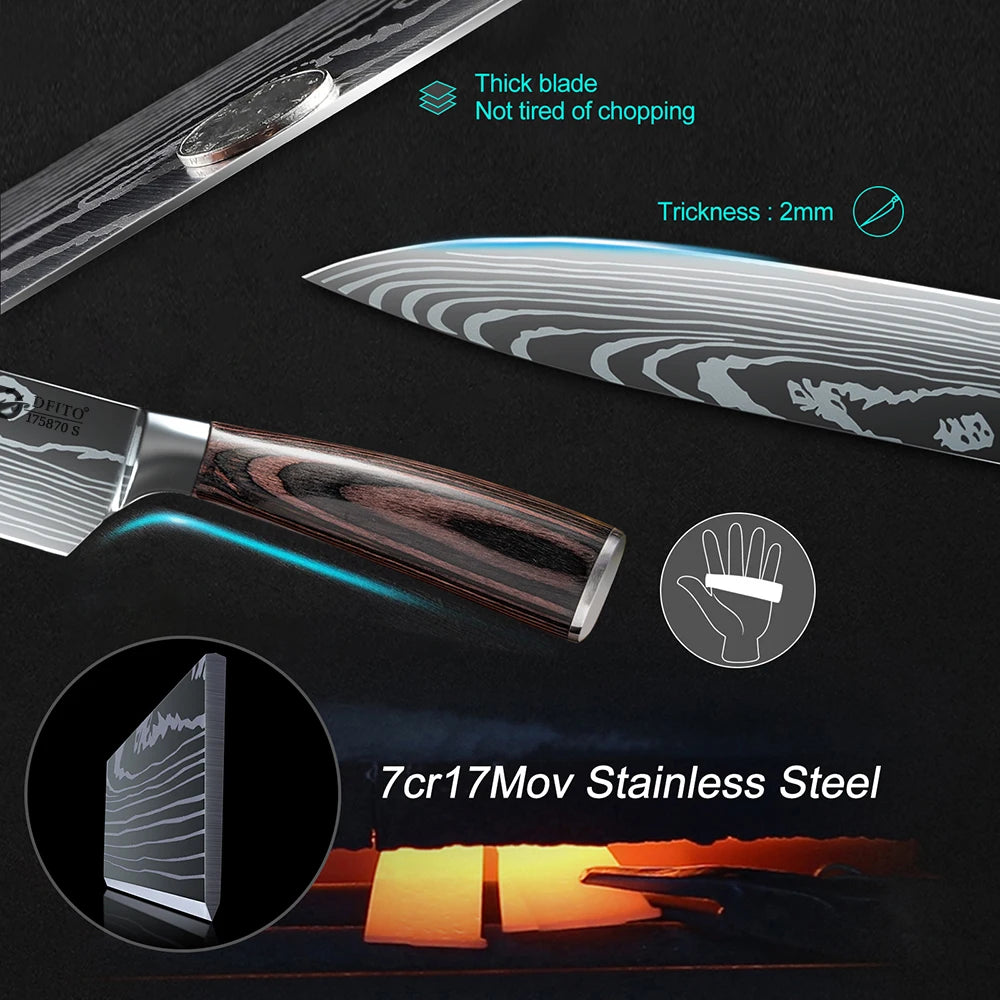 7 Piece Kitchen Knife Set  Stainless Steel