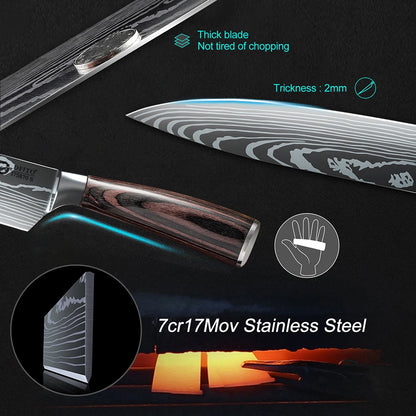 7 Piece Kitchen Knife Set  Stainless Steel