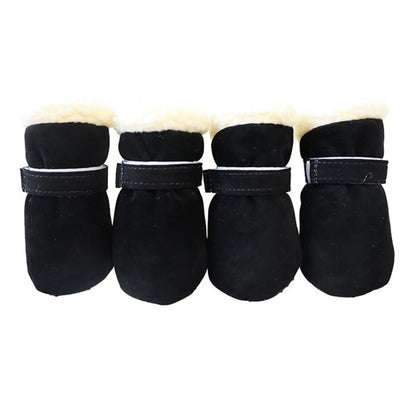 4pcs/set Plush Pet Dog Shoes