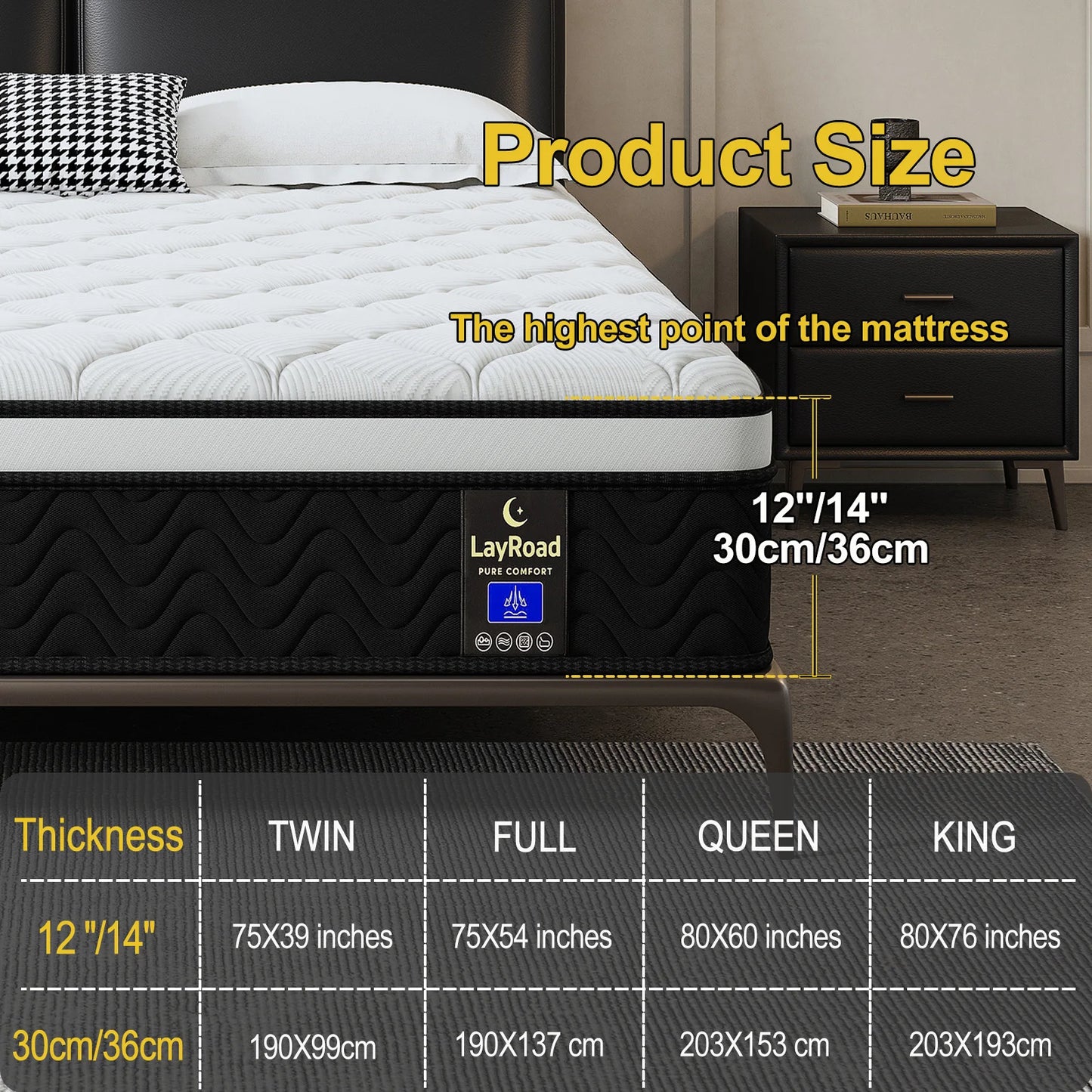12/14Inch Memory Foam Spring Mattress