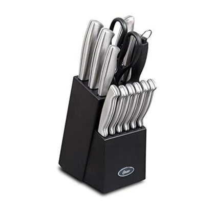 14 Piece Brushed Stainless Steel Knife Set