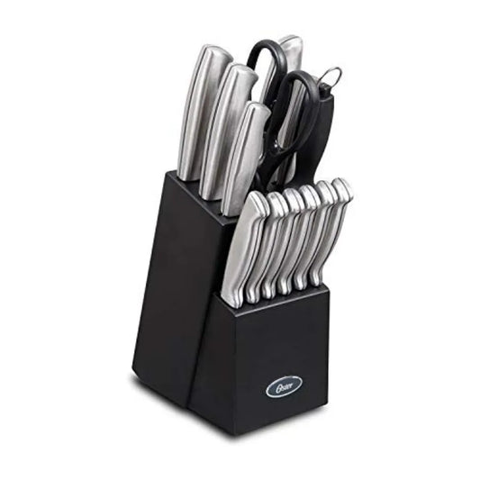 14 Piece Brushed Stainless Steel Knife Set