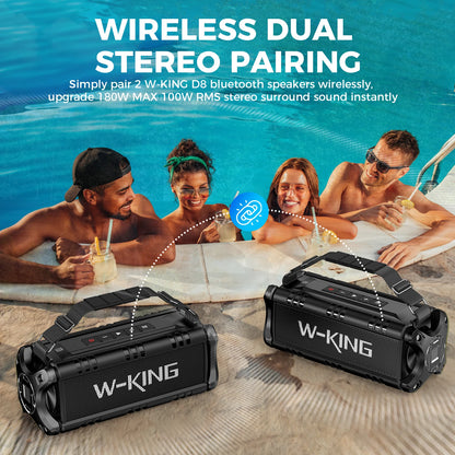 W-KING Bluetooth Speaker, 90W Peak Waterproof