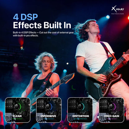 Enya XMARI Smart Electric Guitar: Carbon Fiber Body, Built-in DSP Effects (4 Presets), USB-C OTG Recording, Headphone Output. In