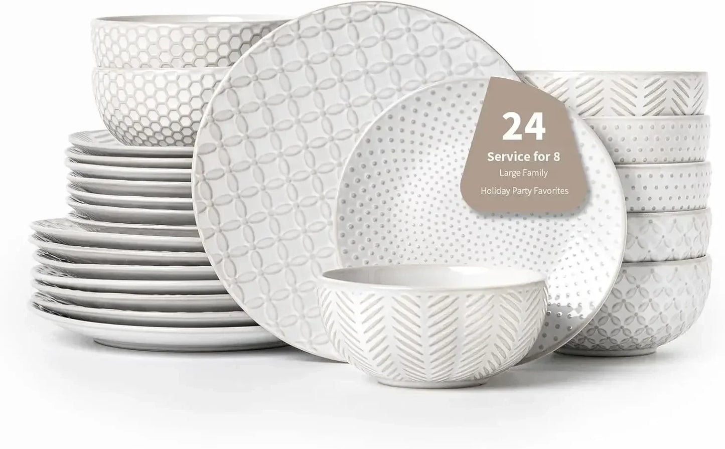24 Piece Dinnerware Sets for 8