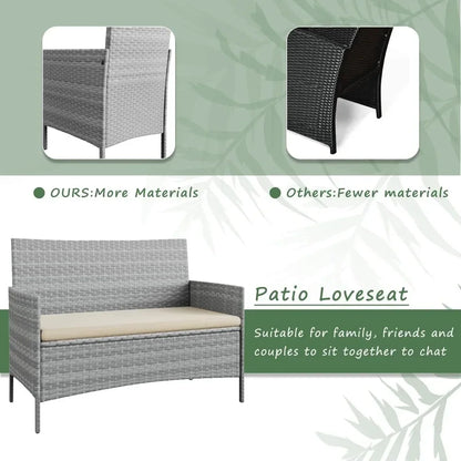 4 Piece Wicker Outdoor Set
