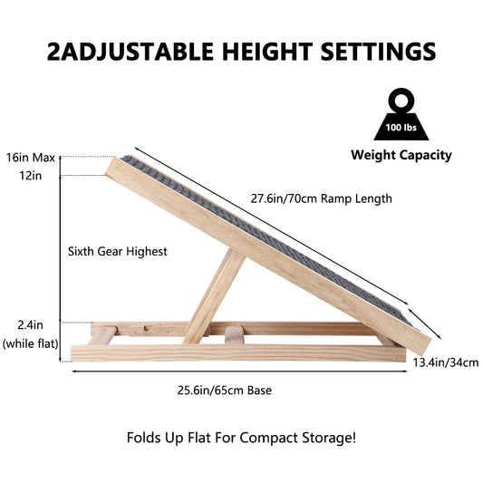 Wooden Ramp with Adjustable Height