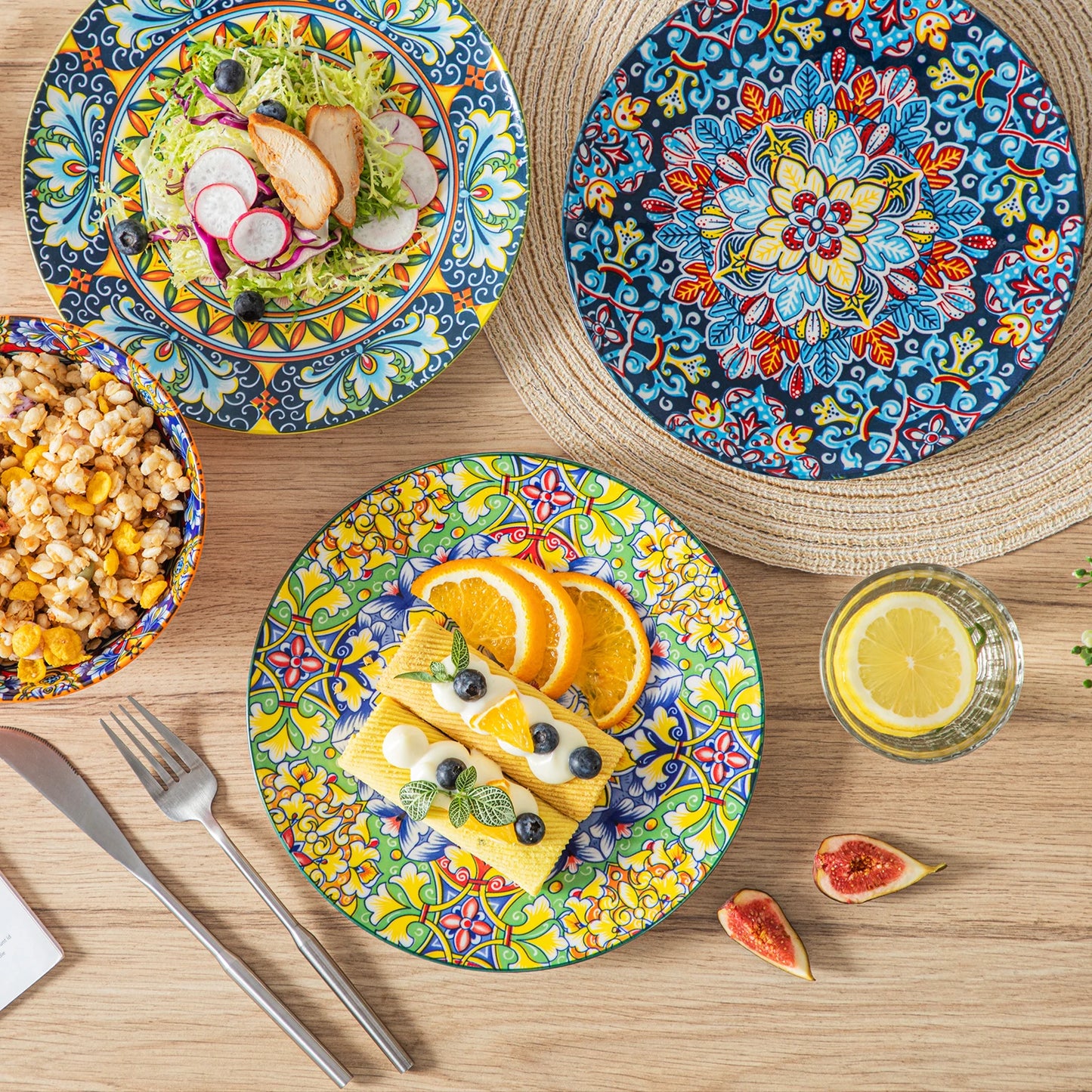 Porcelain Dinner Plates Set for 6