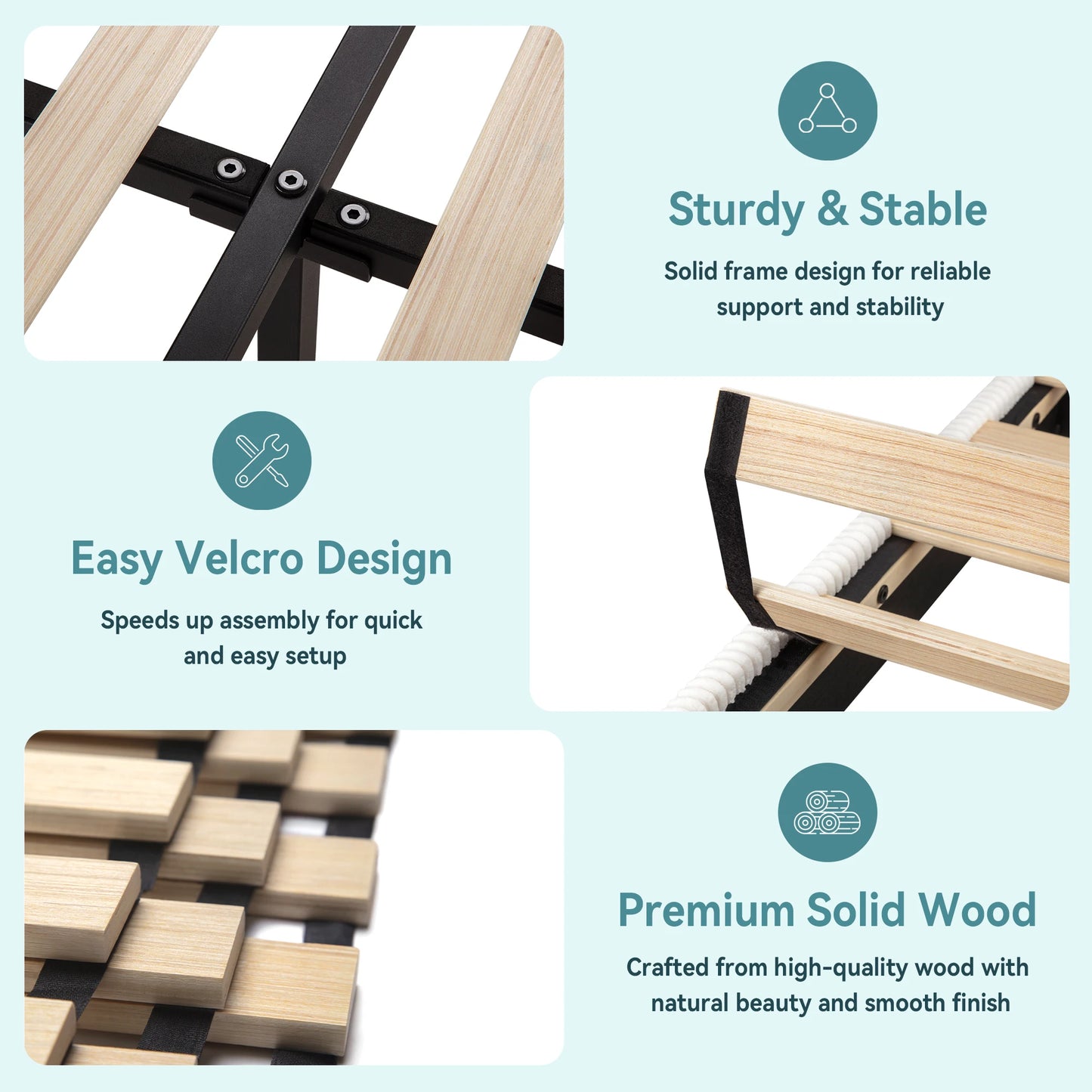 Bed Frame, 2 Storage Drawers Shelves