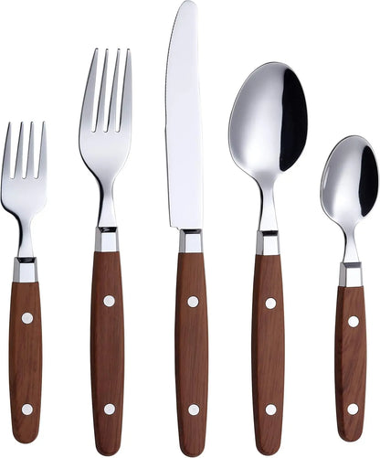 Retro Stainless Steel Flatware Set, 20-Piece