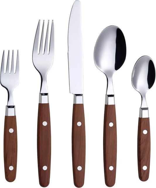 Retro Stainless Steel Flatware Set, 20-Piece