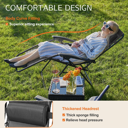 JHK Zero Gravity Portable Recliner Lounge Chairs