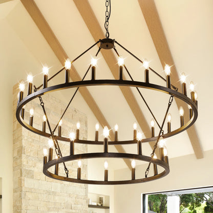 47'' Extra Large Wagon Wheel Chandelier