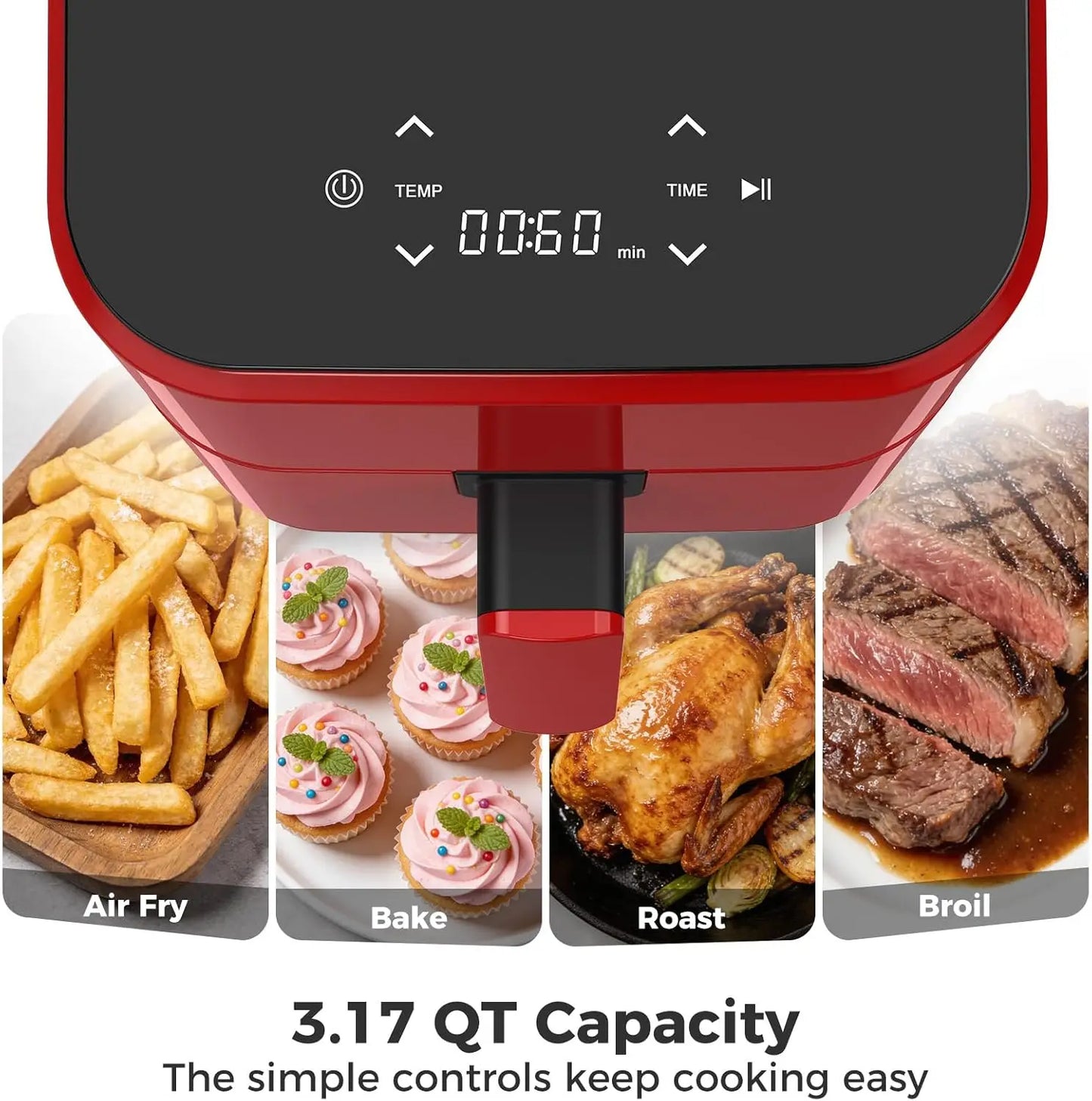 3QT Air Fryer Digital PP Touch Panel