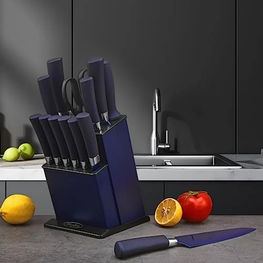 Kitchen Knife Set Non-Stick Aluminum Alloy Block