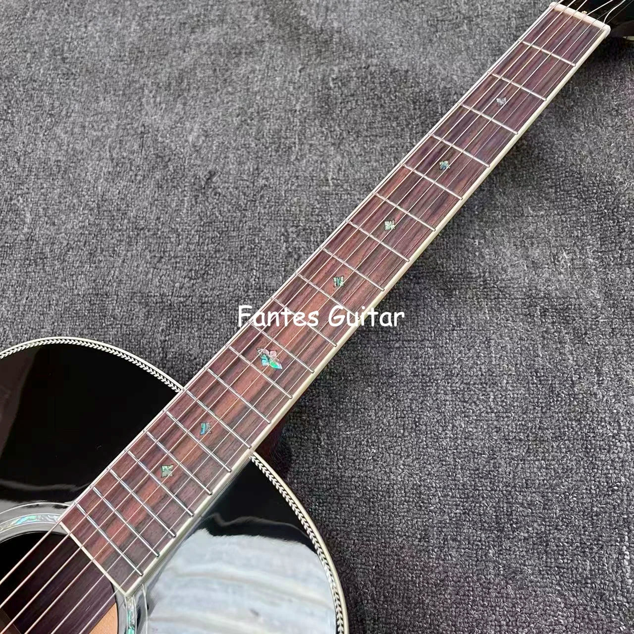 Custom Sunburst 41 Inch J-45s Herringbone Binding Acoustic Guitar Solid Spruce Top SOLID Back Side