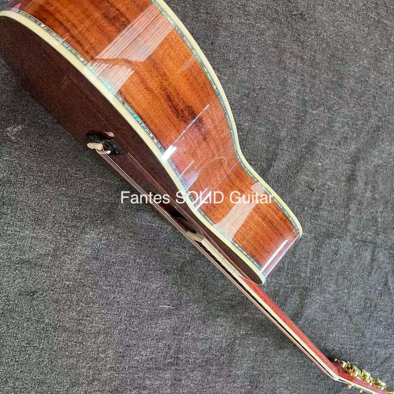 All Solid Koa Wood Cutaway  SOLID KOA Back Side