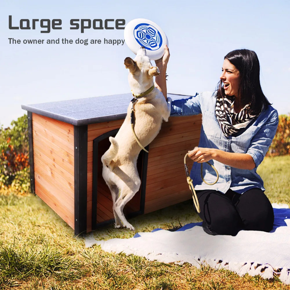 45"Dog House Outdoor Wooden Kennel